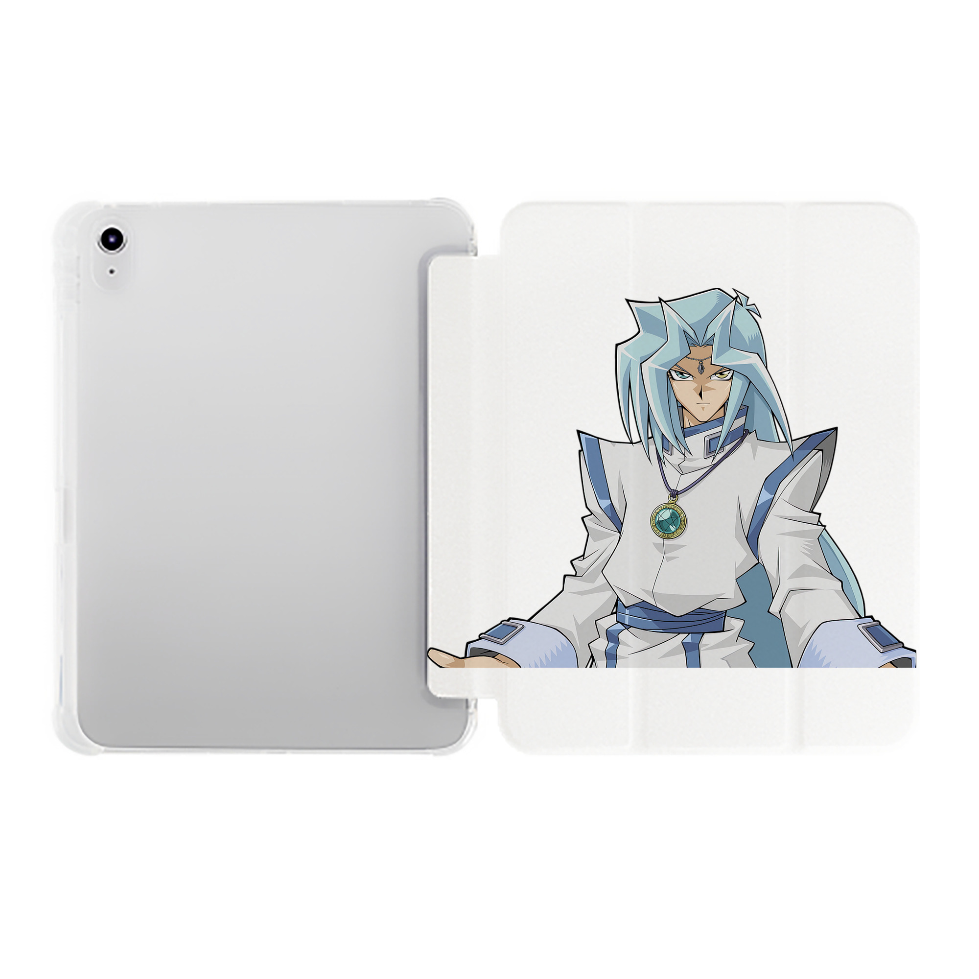 （画像用） 遊☆戯☆王 Yu-Gi-Oh! IPad ケース ペン収納付き 三つ折りスタンド PUレザー×シリコン 対応機種9.5/10.5/10.9インチ